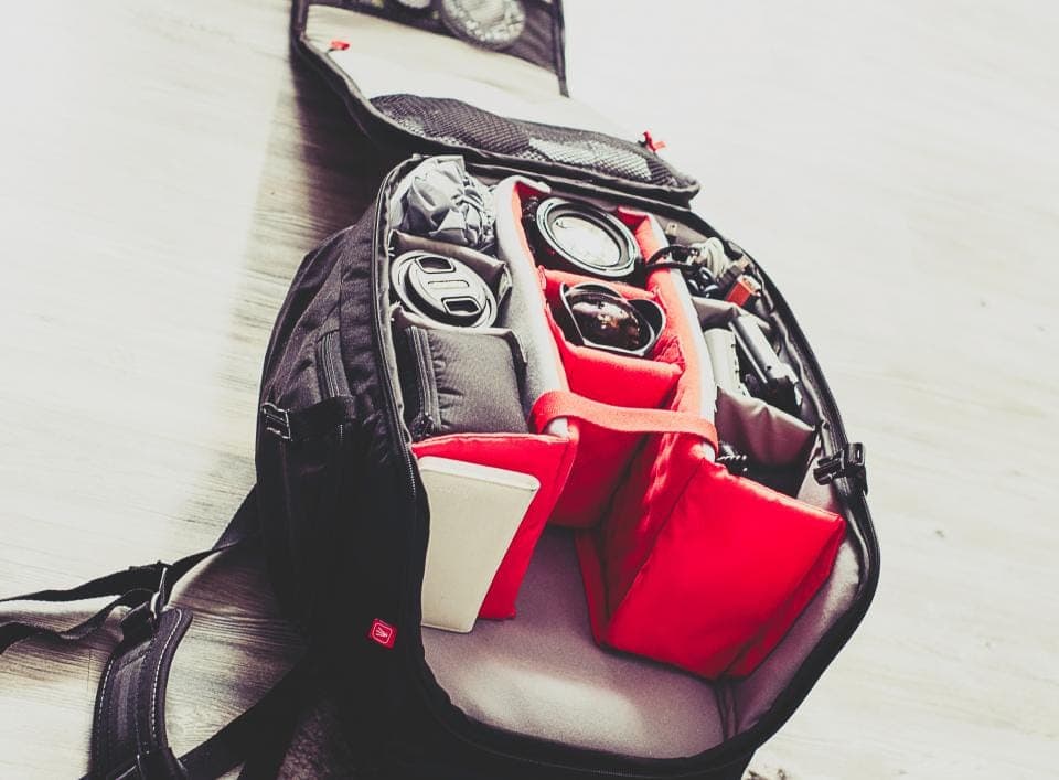 Backpacking gear laid out before a trip