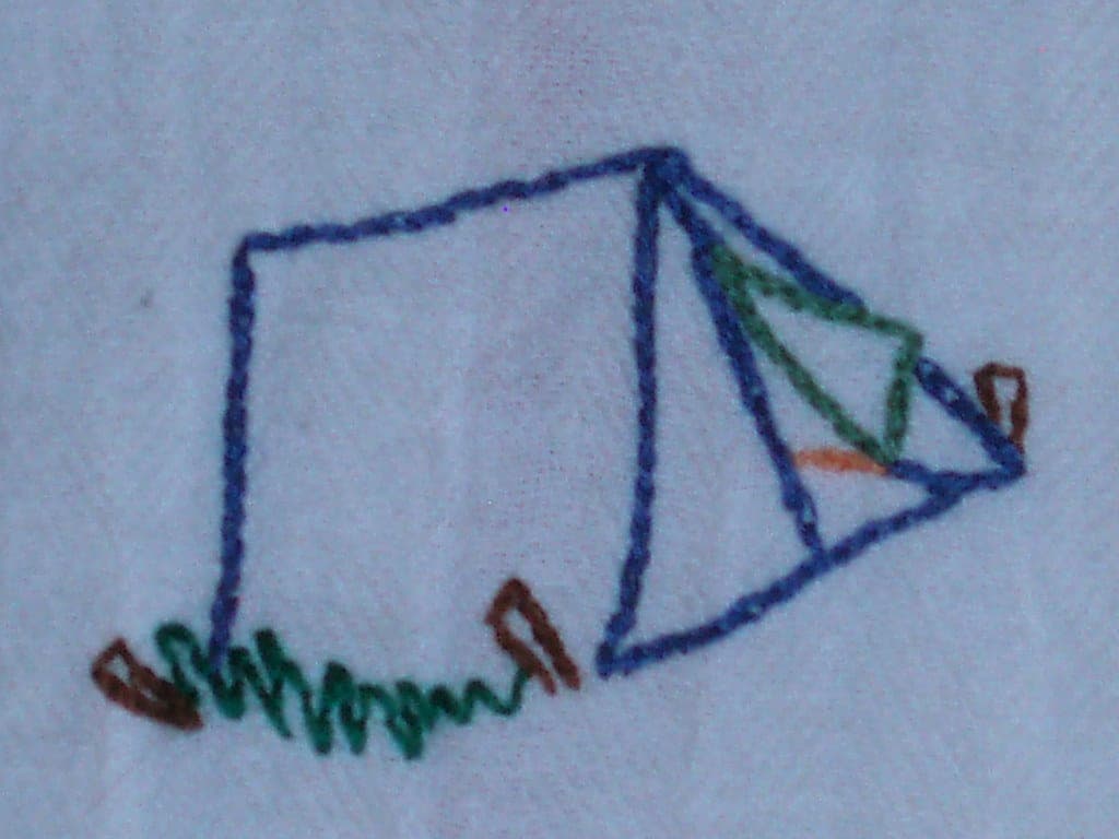 Close detail of camping gear fabric and fittings